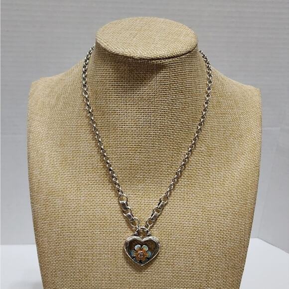 BRIGHTON Orchard Bloom from Within enamel floral Heart necklace - Picture 2 of 6